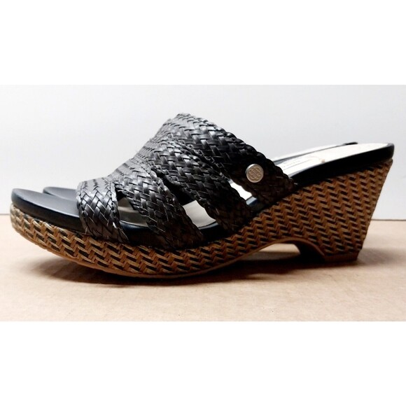 Dana Buchman Women Size 9M Brown Black Billy Strappy Wedge Heel Open Toe SANDALS - Picture 4 of 15